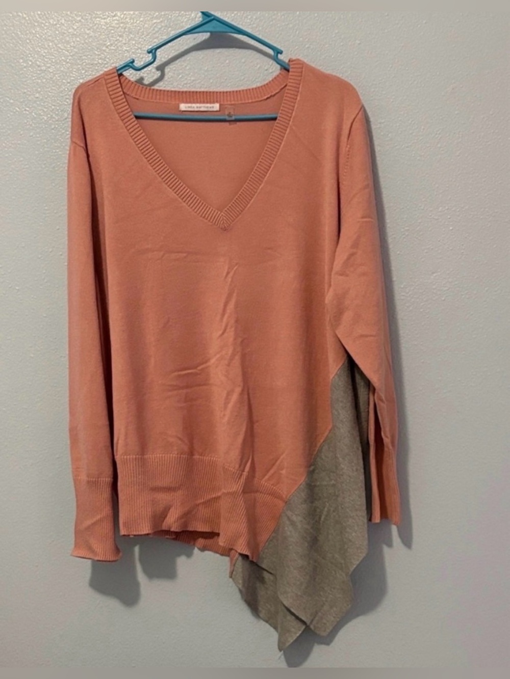 LINDA MATTHEWS Elegant V-Neck Sweater 2X
